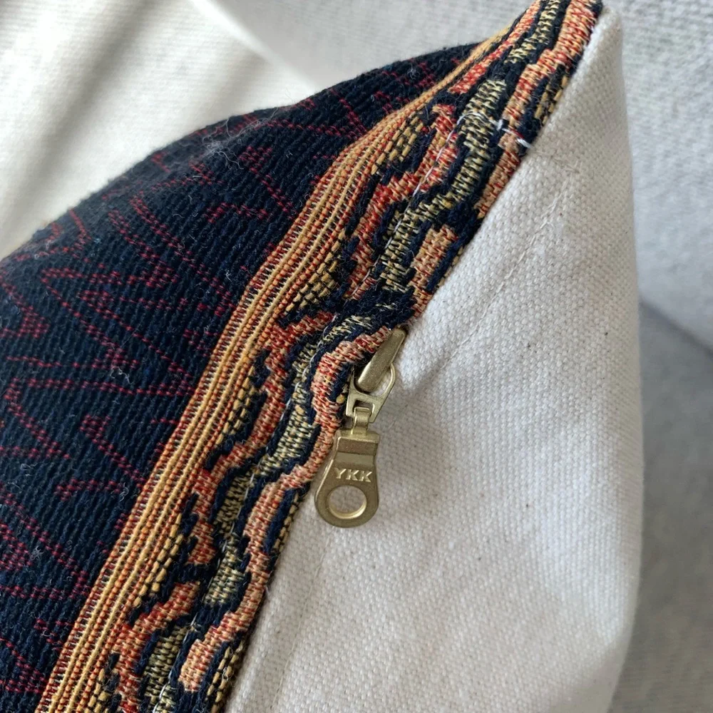 MOVING SALE | Boho accent pillow, handwoven Turkish style lumbar pillowcase - Picture 2 of 3